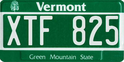 VT license plate XTF825