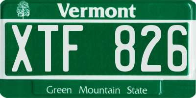 VT license plate XTF826