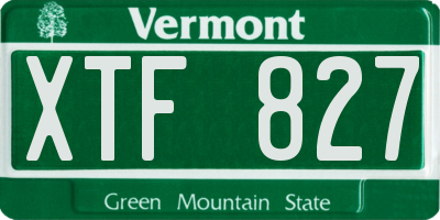 VT license plate XTF827