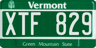 VT license plate XTF829