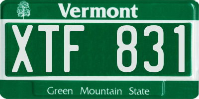 VT license plate XTF831