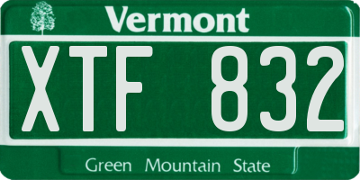VT license plate XTF832