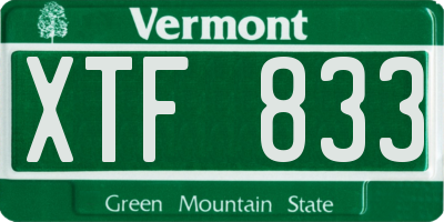 VT license plate XTF833