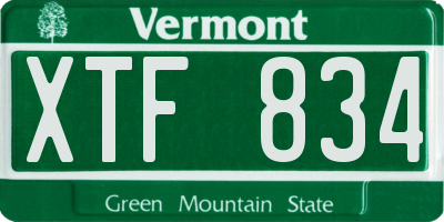 VT license plate XTF834