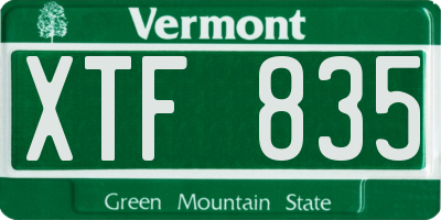 VT license plate XTF835