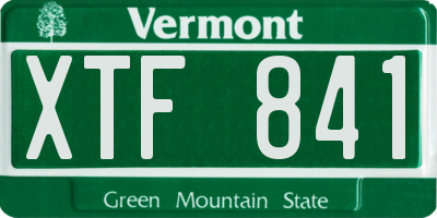 VT license plate XTF841