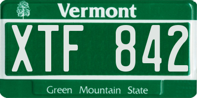 VT license plate XTF842