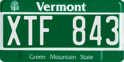 VT license plate XTF843