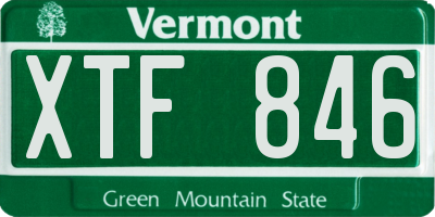 VT license plate XTF846