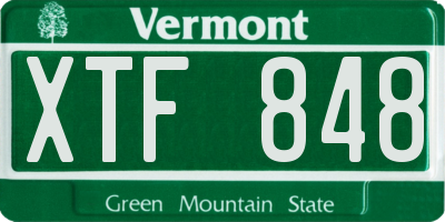VT license plate XTF848
