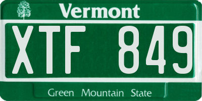 VT license plate XTF849