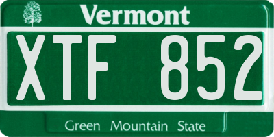 VT license plate XTF852