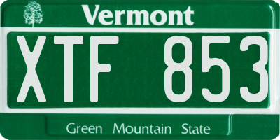 VT license plate XTF853