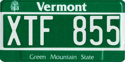 VT license plate XTF855