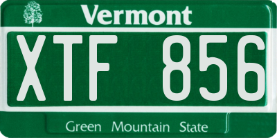 VT license plate XTF856