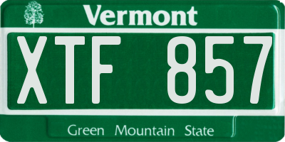 VT license plate XTF857