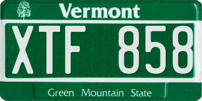 VT license plate XTF858