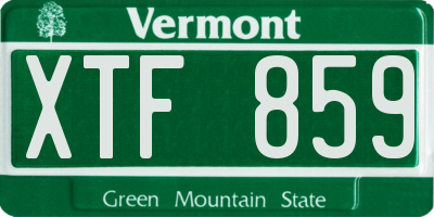 VT license plate XTF859