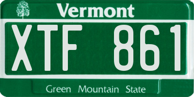 VT license plate XTF861