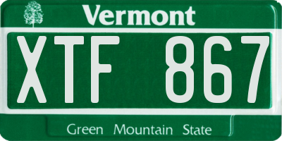VT license plate XTF867