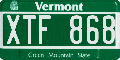 VT license plate XTF868