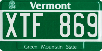 VT license plate XTF869