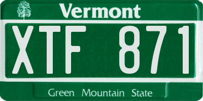 VT license plate XTF871