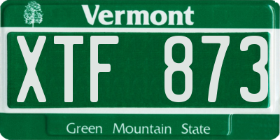 VT license plate XTF873