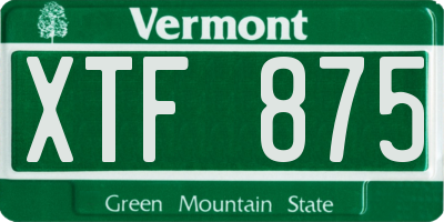 VT license plate XTF875