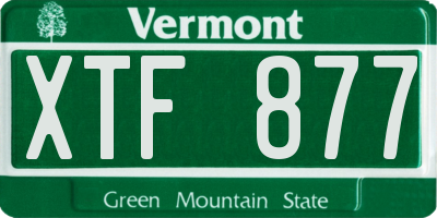 VT license plate XTF877
