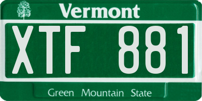 VT license plate XTF881