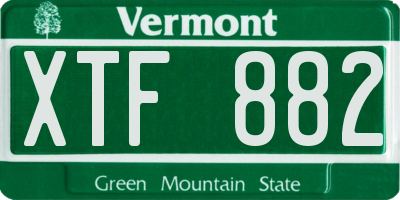 VT license plate XTF882