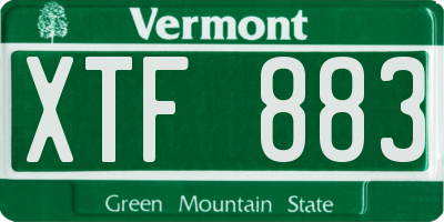 VT license plate XTF883