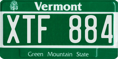 VT license plate XTF884