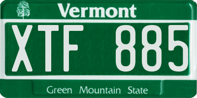 VT license plate XTF885