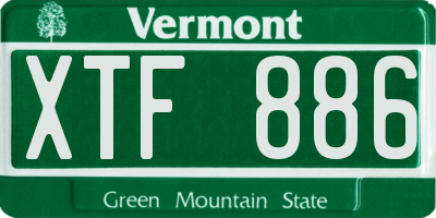 VT license plate XTF886