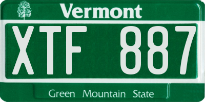 VT license plate XTF887