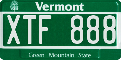 VT license plate XTF888