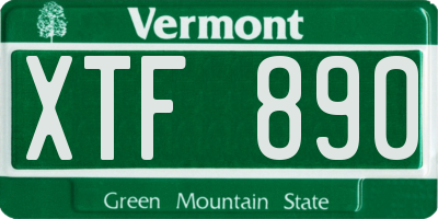 VT license plate XTF890