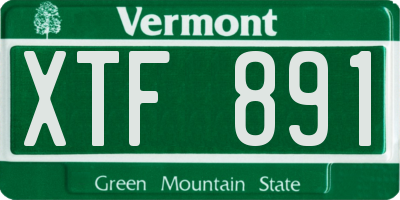 VT license plate XTF891