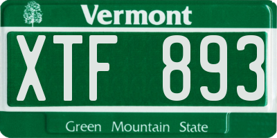 VT license plate XTF893