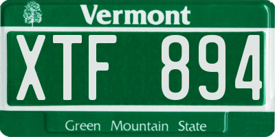 VT license plate XTF894