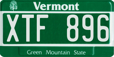 VT license plate XTF896