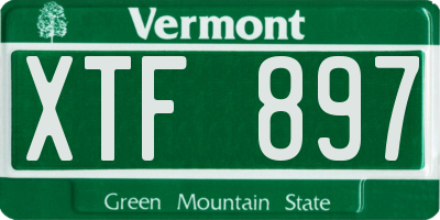 VT license plate XTF897