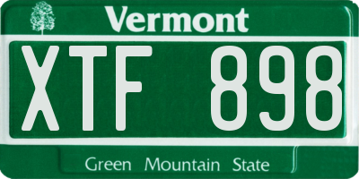 VT license plate XTF898