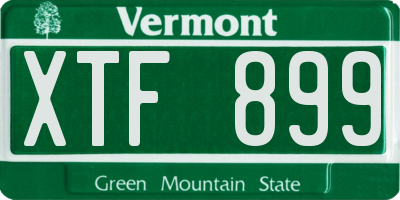 VT license plate XTF899