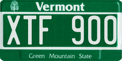 VT license plate XTF900
