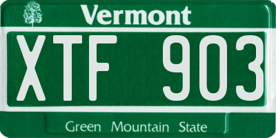VT license plate XTF903