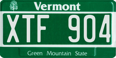 VT license plate XTF904
