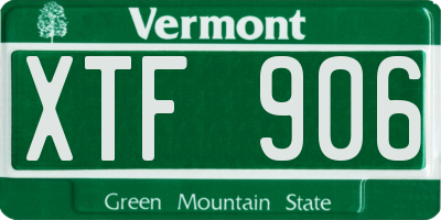 VT license plate XTF906